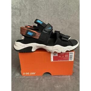 Nike Canyon Sandal Black Chlorine Blue Womens Sz 10 Fits Mens Sz 8-8.5